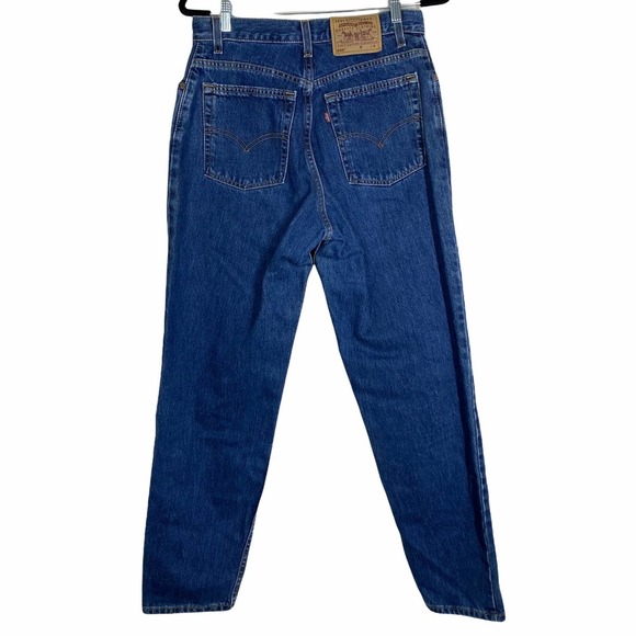 Levis Vintage 1999 550 Dark Wash High Waisted Straight Leg Sz 12 Reg - Picture 7 of 9